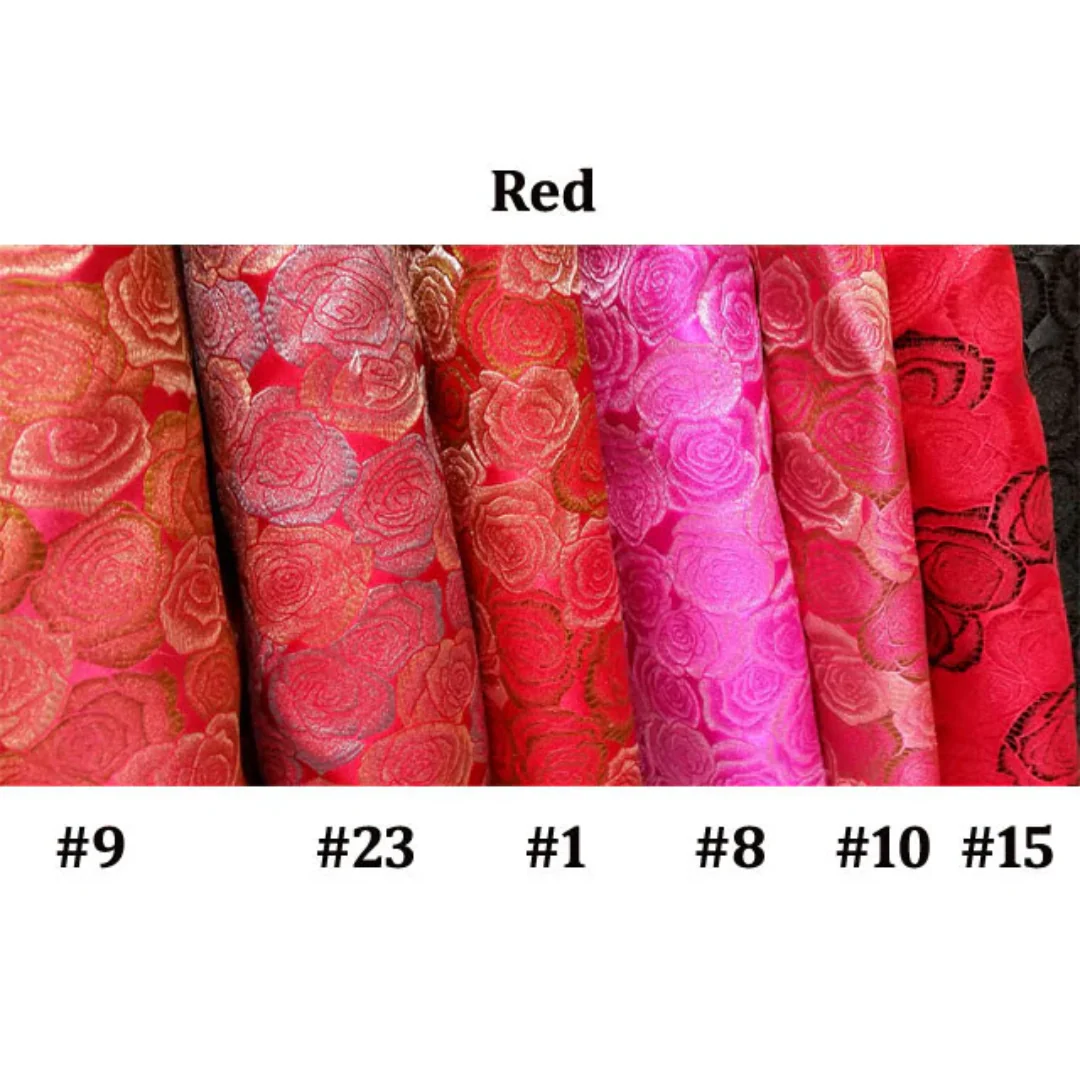 Silk and Rayon Rose Brocade Fabric