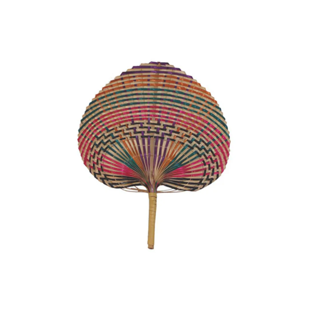 Multi-Color Braided Bamboo Fan