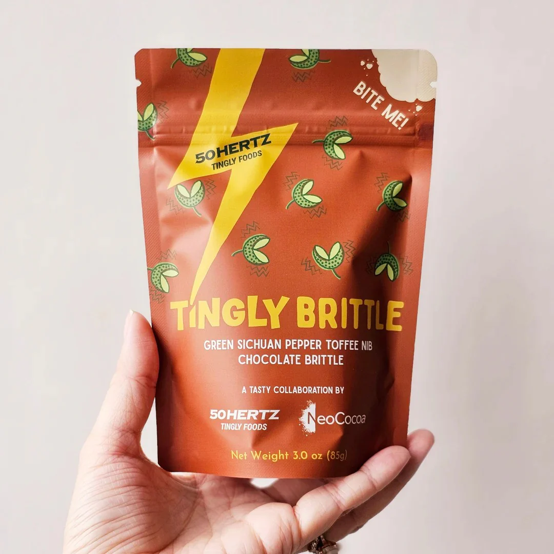 50 Hertz Green Sichuan Pepper Toffee Nib Chocolate Brittle