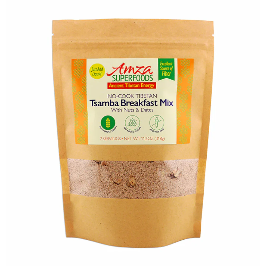 Amza Superfoods - No-Cook Tibetan Tsamba Breakfast Mix with Nuts and Dates