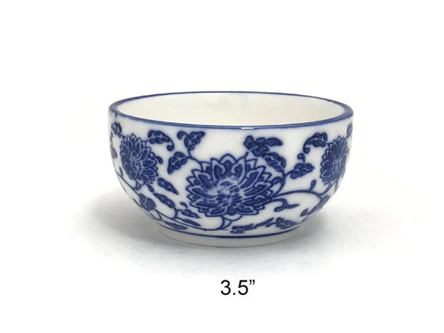 Blue Lotus & Vine Pattern - Bowl - Image 2