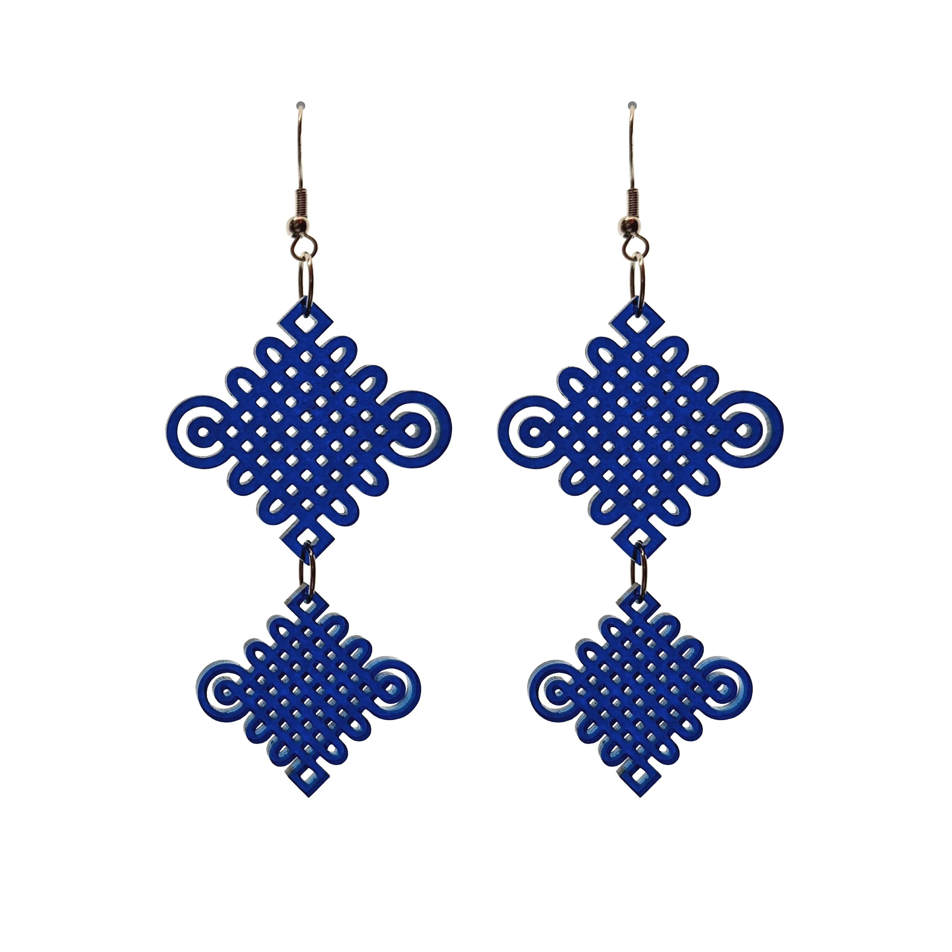 Double Luck Knot Laser Cut Earrings