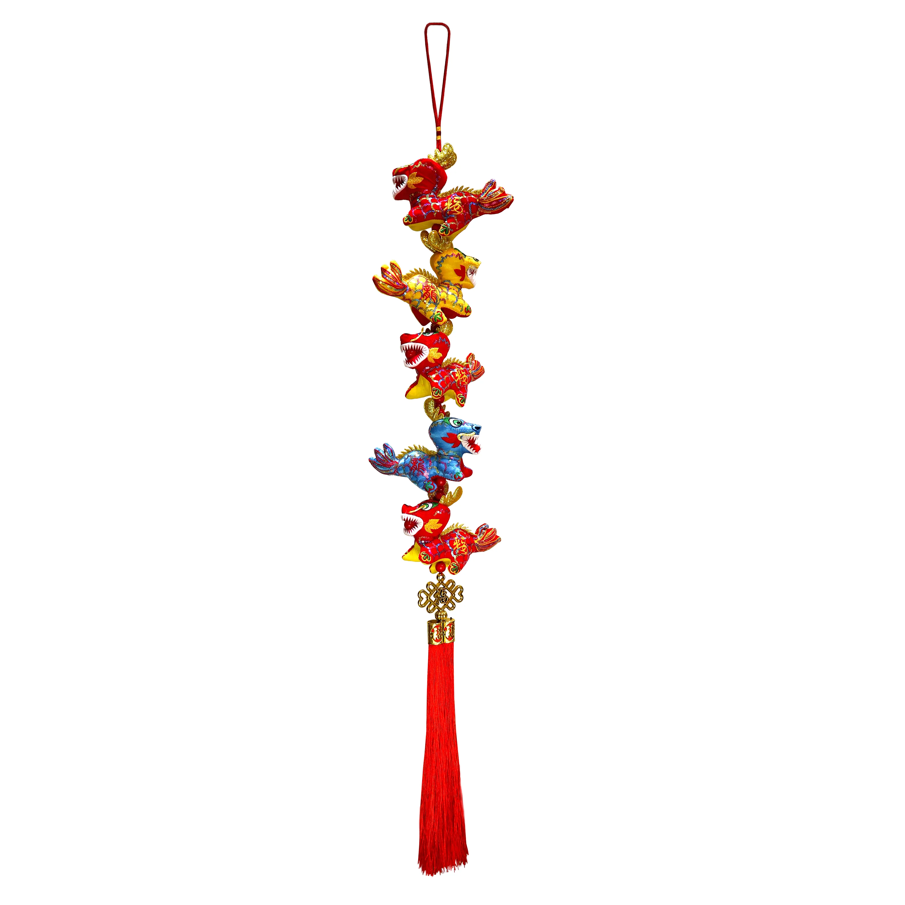 Five-Dragon Brocade String Ornament