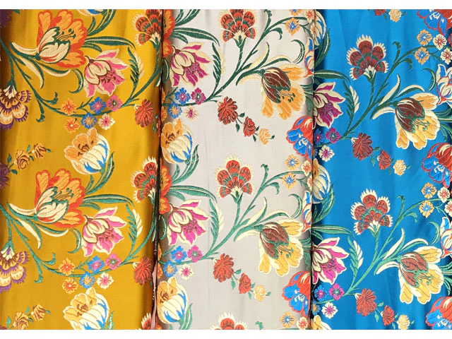 Tulip Floral Brocade Fabric - Image 2