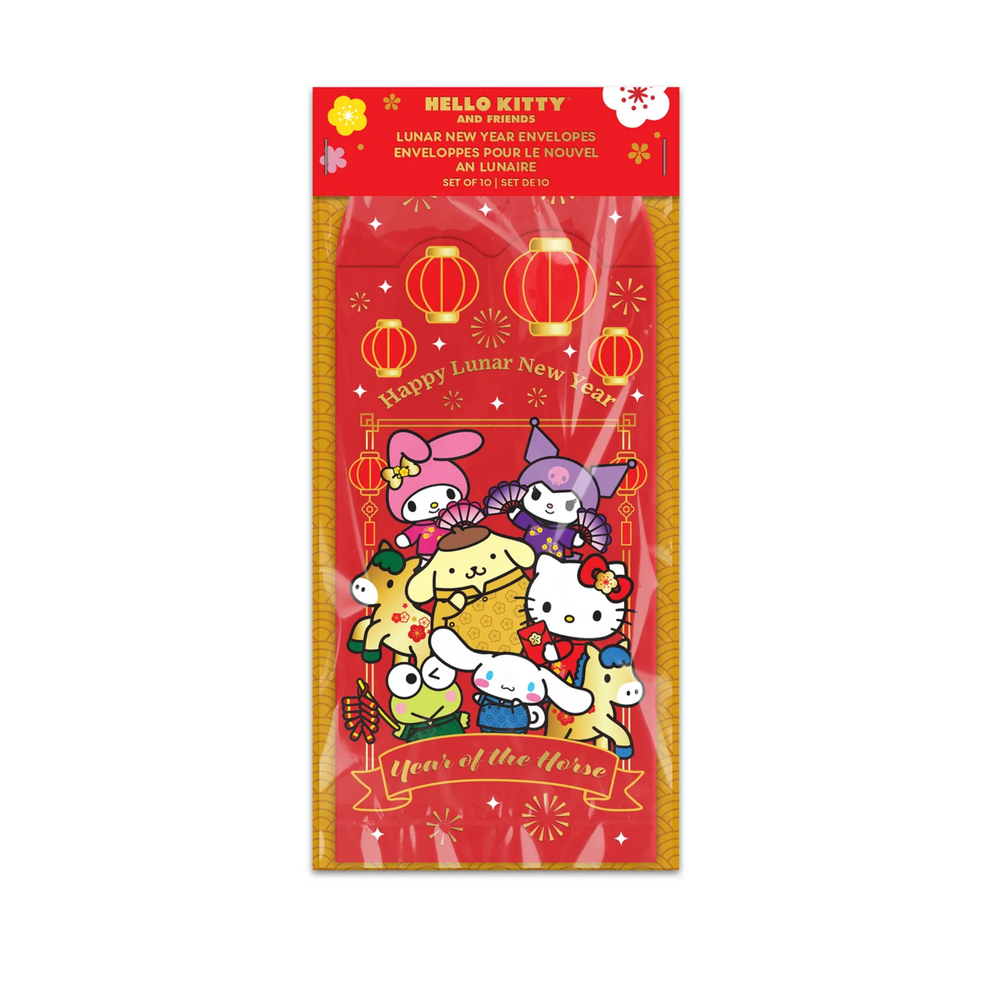 Hello Kitty and Friends Year of the Horse Red Envelopes - 10-Pack - Image 2