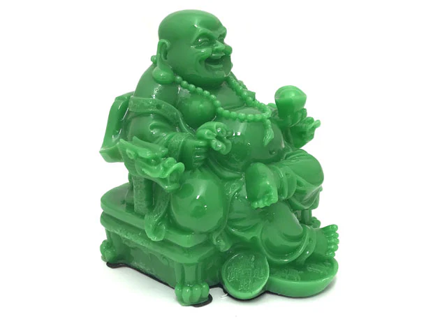 Laughing Buddha on Dragon Arm Rest Chair (4.5" H) - Image 2