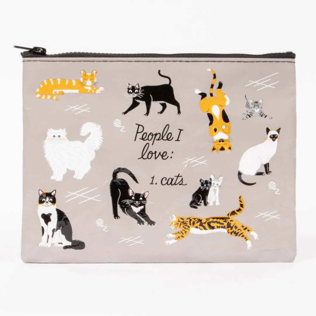 Nylon Zipper Pouch: People I Love: Cats