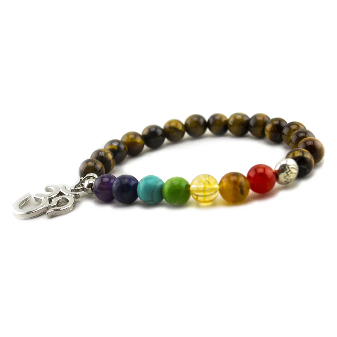 Power Bracelet - Tiger's Eye with Om Pendant