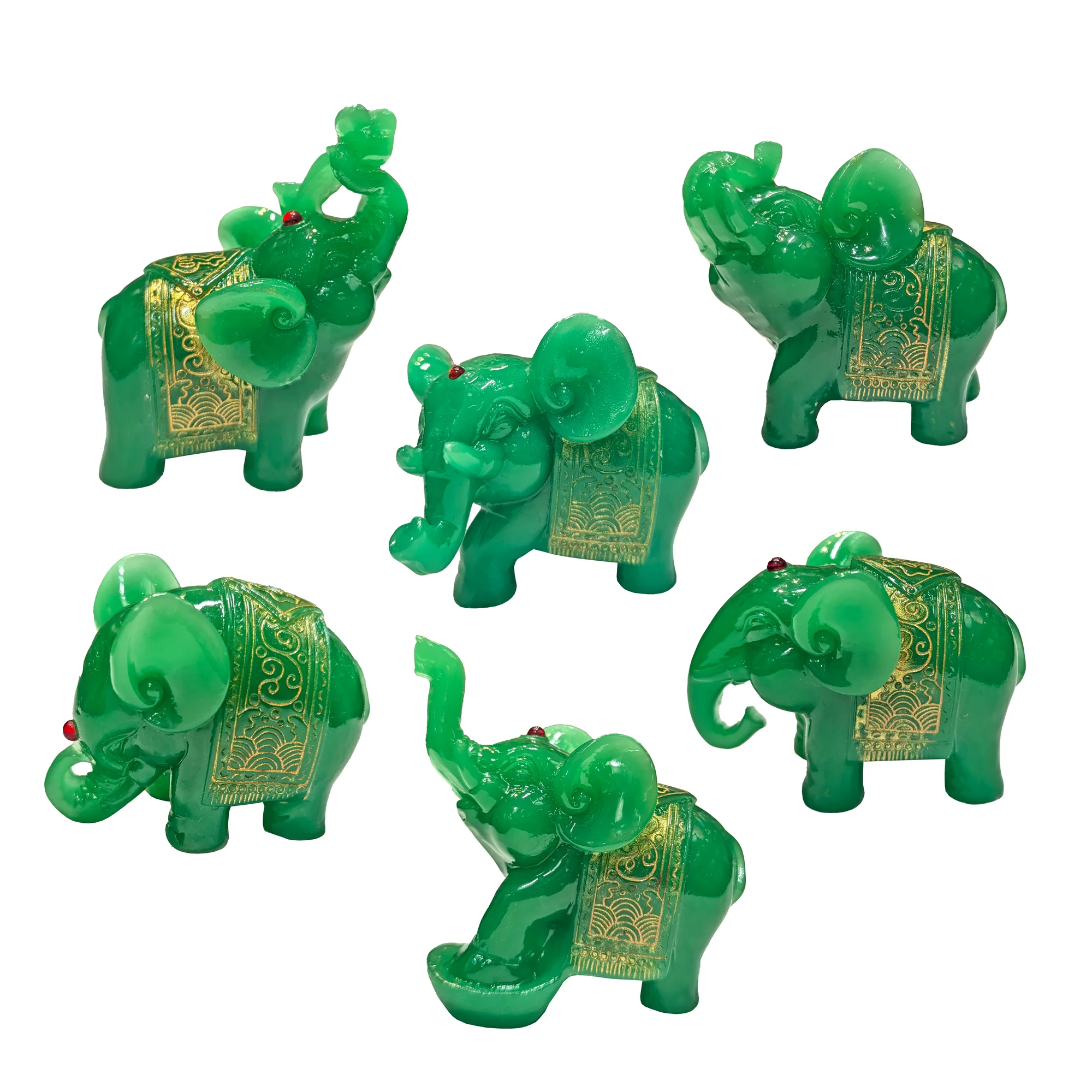 Red Stud Embellished Elephant Figurine
