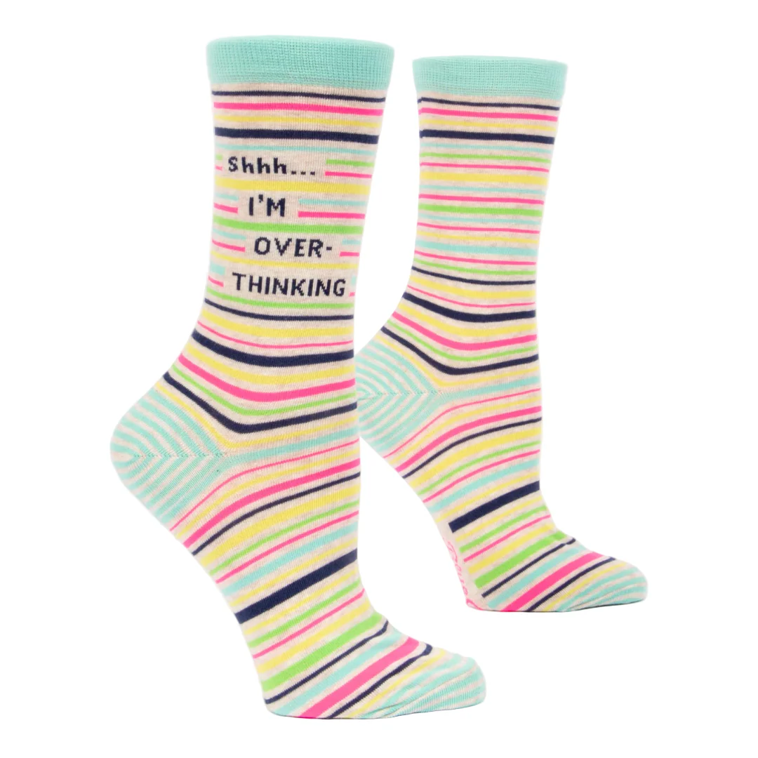 Women's Funny Socks: Shhh... I'm, Overthinking